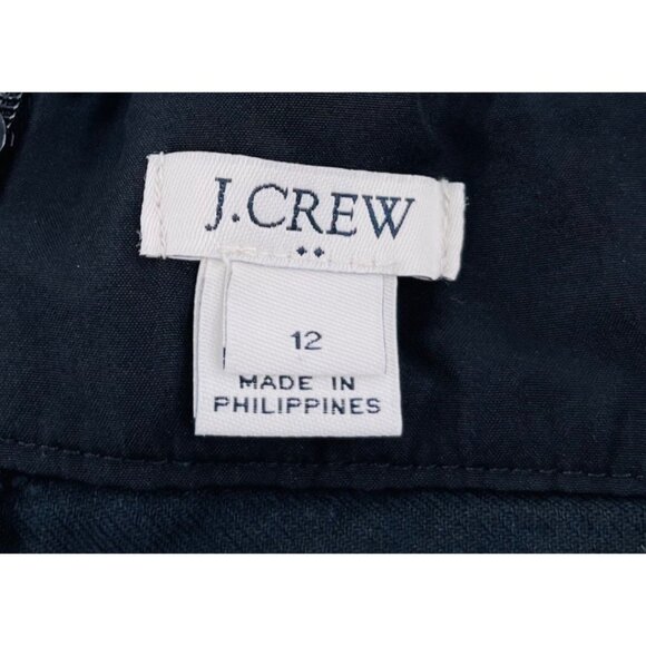 J.Crew Womens Navy Pencil Skirt 12 Cotton Back Zipper Closure - Picture 5 of 5
